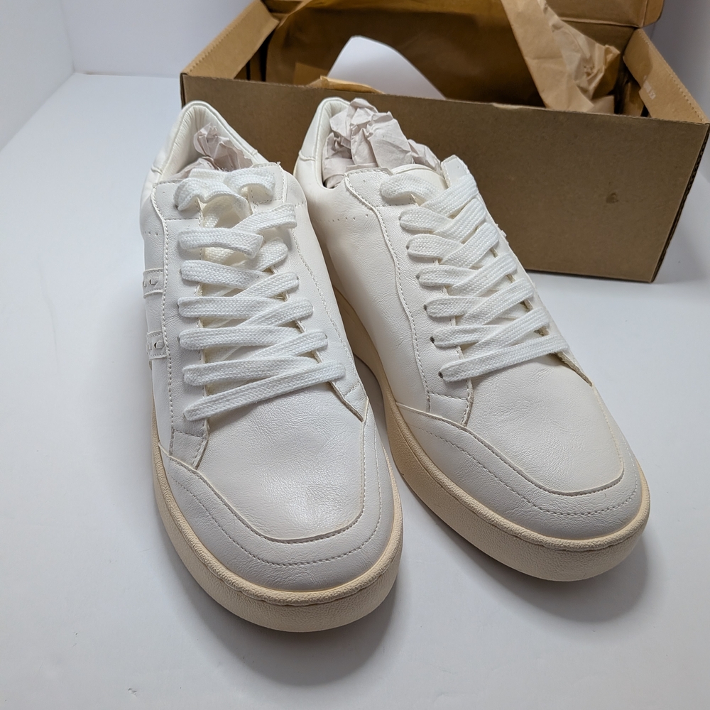 White Raven Sneakers Size 8 NIB White Faux Leather WRS602
